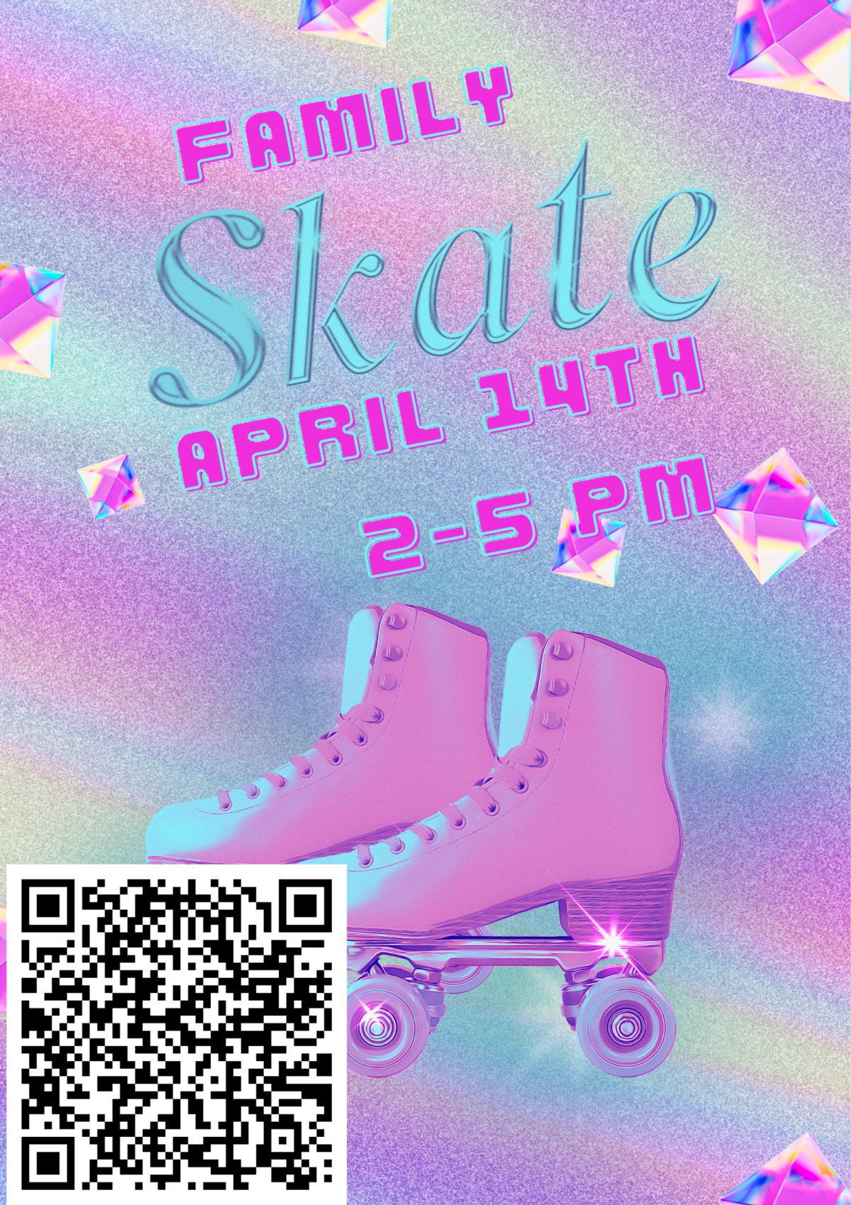 Purple Holographic Skate For Life Poster